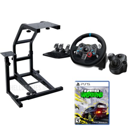فرمان بازی Logitech G29 + استند رانندگی VRS + تعویض دنده Shifter + بازی NFS Unbound (کارکرده)