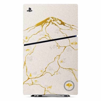 فیس پلیت PS5 Slim Faceplate طرح Ghost of Yotei Gold Limited Edition